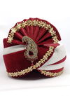 Red And White Safa Vol 2 Velvet With HandWork  With Less Wedding Wear Mens Collection Safa 30